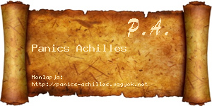 Panics Achilles névjegykártya